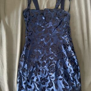 Windsor Navy Sequin Floral Cocktail Dress